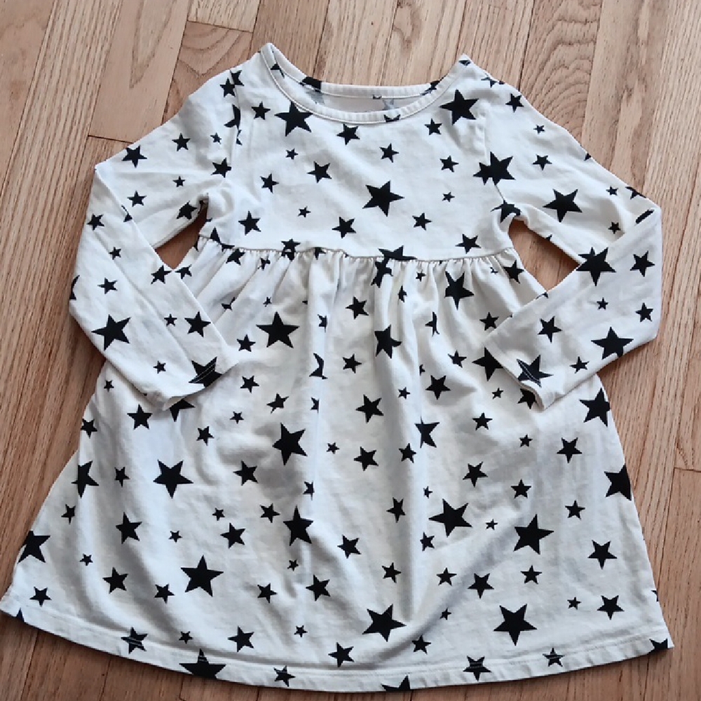 Starry Night Kids Dress - White and Black Star 4t New